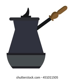 flat design french coffee press icon vector illustration