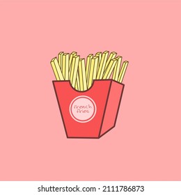 Flat design french fries vector illustration