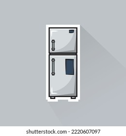 Flat Design of Fridge, kann als Aufkleber, Logo und Poster verwendet werden