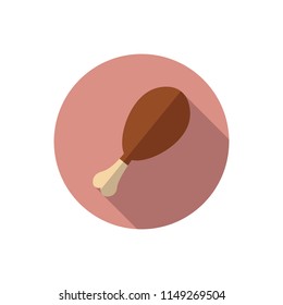 Flat design  Fried Chicken leg