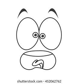 flat design frightened emoticon face icons vector illustration