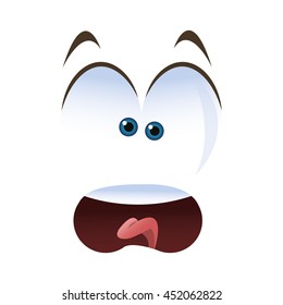 flat design frightened emoticon face icons vector illustration