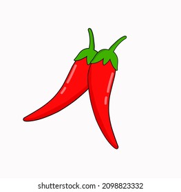 Flat Design of fruit vegetable chilli