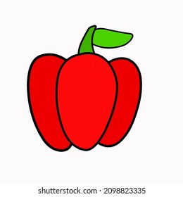 Flat Design of fruit vegetable pepper