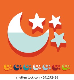 Flat design: full moon