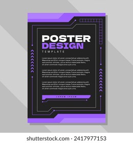 Flat design futuristic modern poster template