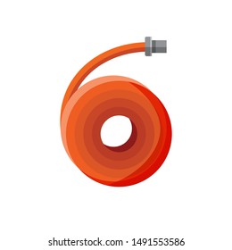 Flat design garden hose isolated on white background. Vector illustration.