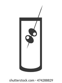 flat design garnished cocktail icon vector illustration