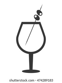 flat design garnished cocktail icon vector illustration