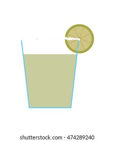flat design garnished cocktail icon vector illustration