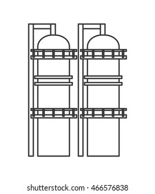 flat design gas or oil refinery icon vector illustration