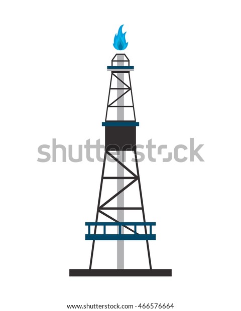 flat\
design gas or oil refinery icon vector\
illustration