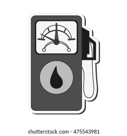 flat design gas pump icon vector illustration
