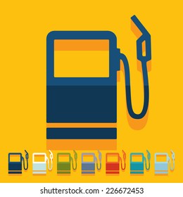Flat design: gas station