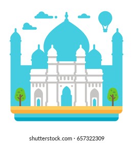 Flat design Gateway of India illustration vector