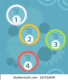 Flat design gear abstract background. Presentation template