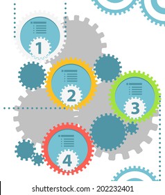 Flat design gear abstract background