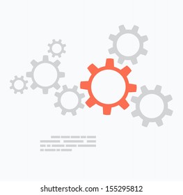 Flat design. Gears concept