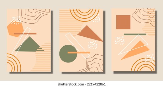 Flat design gemetric boho wall art 