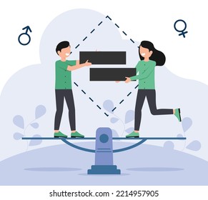 flat design of Gender Equality