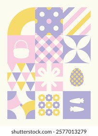 Flat design geoemtric Easter egg hunt