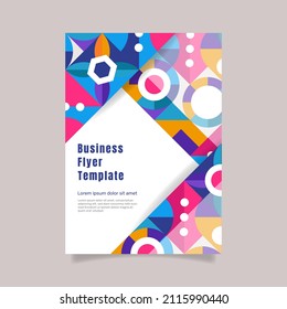 Flat design geometric business flyer. - Vector.