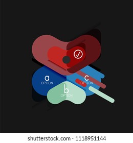Flat design geometric infographics, arrow shape vector sticker or label, price tags, offer promotion badge, icon design, paper style layout for data graphic visualization step by step process, for