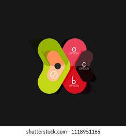 Flat design geometric infographics, arrow shape vector sticker or label, price tags, offer promotion badge, icon design, paper style layout for data graphic visualization step by step process, for