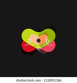 Flat design geometric infographics, arrow shape vector sticker or label, price tags, offer promotion badge, icon design, paper style layout for data graphic visualization step by step process, for