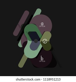 Flat design geometric infographics, arrow shape vector sticker or label, price tags, offer promotion badge, icon design, paper style layout for data graphic visualization step by step process, for