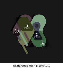 Infografía geométrica de diseño plano, etiqueta o pegatina vectorial de forma de flecha, etiquetas de precio, insignia de promoción, diseño de iconos, diseño de estilo de papel para visualización de gráficos de datos paso a paso, para