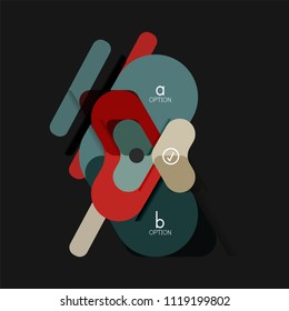 Flat design geometric infographics, arrow shape vector sticker or label, price tags, offer promotion badge, icon design, paper style layout for data graphic visualization step by step process, for