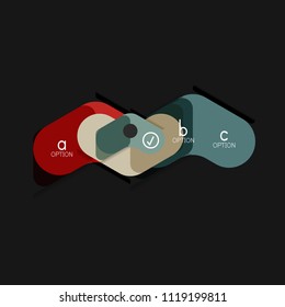 Flat design geometric infographics, arrow shape vector sticker or label, price tags, offer promotion badge, icon design, paper style layout for data graphic visualization step by step process, for