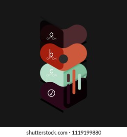 Flat design geometric infographics, arrow shape vector sticker or label, price tags, offer promotion badge, icon design, paper style layout for data graphic visualization step by step process, for