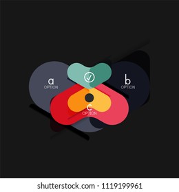 Infografía geométrica de diseño plano, etiqueta o pegatina vectorial de forma de flecha, etiquetas de precio, insignia de promoción, diseño de iconos, diseño de estilo de papel para visualización de gráficos de datos paso a paso