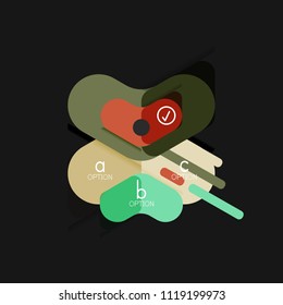 Infográficos geométricos de design plano, etiqueta ou adesivo de vetor de forma de seta, etiquetas de preço, oferecer distintivo de promoção, design de ícone, layout de estilo de papel para visualização de dados gráfico passo a passo, processo, para