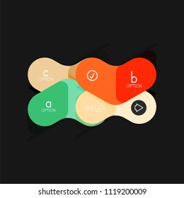 Infografía geométrica de diseño plano, etiqueta o pegatina vectorial de forma de flecha, etiquetas de precio, insignia de promoción, diseño de iconos, diseño de estilo de papel para visualización de gráficos de datos paso a paso, para