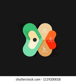 Flat design geometric infographics, arrow shape vector sticker or label, price tags, offer promotion badge, icon design, paper style layout for data graphic visualization step by step process, for