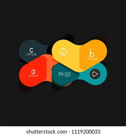 Flat design geometric infographics, arrow shape vector sticker or label, price tags, offer promotion badge, icon design, paper style layout for data graphic visualization step by step process, for