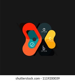 Flat design geometric infographics, arrow shape vector sticker or label, price tags, offer promotion badge, icon design, paper style layout for data graphic visualization step by step process, for