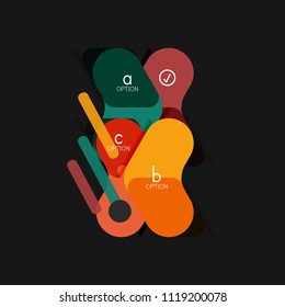 Flat design geometric infographics, arrow shape vector sticker or label, price tags, offer promotion badge, icon design, paper style layout for data graphic visualization step by step process, for