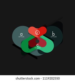 Flat design geometric infographics, arrow shape vector sticker or label, price tags, offer promotion badge, icon design, paper style layout for data graphic visualization step by step process, for