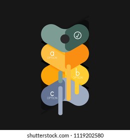 Infografía geométrica de diseño plano, etiqueta o pegatina vectorial de forma de flecha, etiquetas de precio, insignia de promoción, diseño de iconos, diseño de estilo de papel para visualización de gráficos de datos paso a paso, para