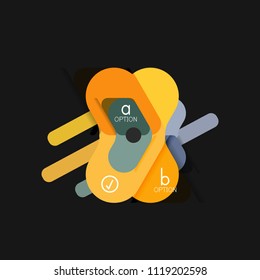 Infografía geométrica de diseño plano, etiqueta o pegatina vectorial de forma de flecha, etiquetas de precio, insignia de promoción, diseño de iconos, diseño de estilo de papel para visualización de gráficos de datos paso a paso, para