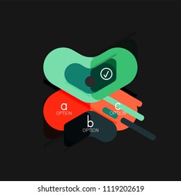 Infografía geométrica de diseño plano, etiqueta o pegatina vectorial de forma de flecha, etiquetas de precio, insignia de promoción, diseño de iconos, diseño de estilo de papel para visualización de gráficos de datos paso a paso, para