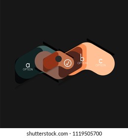 Flat design geometric infographics, arrow shape vector sticker or label, price tags, offer promotion badge, icon design, paper style layout for data graphic visualization step by step process.