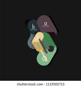 Flat design geometric infographics, arrow shape vector sticker or label, price tags, offer promotion badge, icon design, paper style layout for data graphic visualization step by step process.