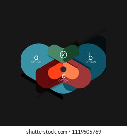 Flat design geometric infographics, arrow shape vector sticker or label, price tags, offer promotion badge, icon design, paper style layout for data graphic visualization step by step process.