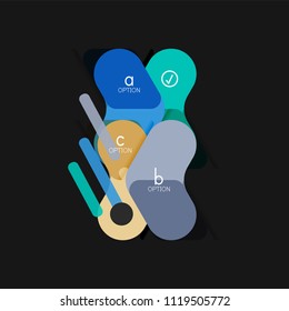 Flat design geometric infographics, arrow shape vector sticker or label, price tags, offer promotion badge, icon design, paper style layout for data graphic visualization step by step process.