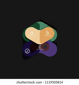 Flat design geometric infographics, arrow shape vector sticker or label, price tags, offer promotion badge, icon design, paper style layout for data graphic visualization step by step process.